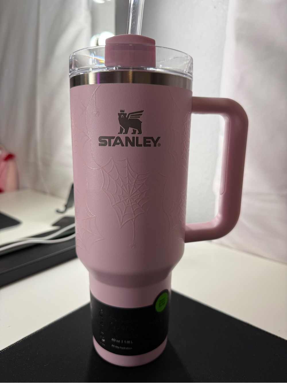 Stanley 40oz Stainless Steel Halloween Target  Tumbler Pink Sugar Spider Webs